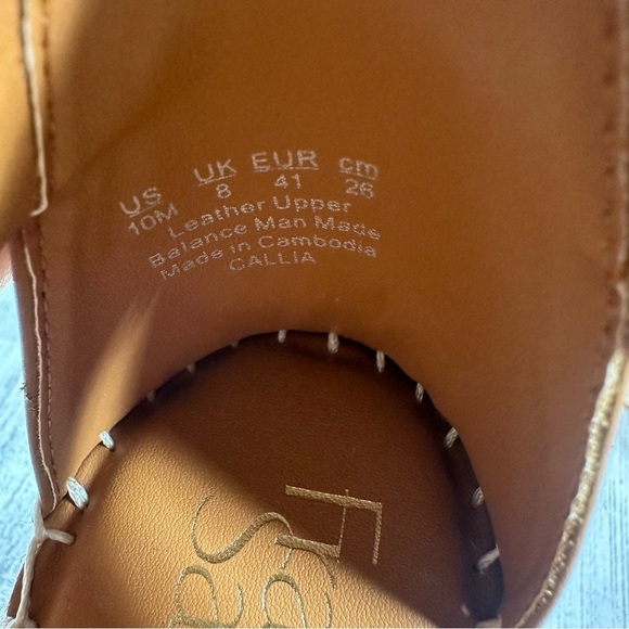 New Franco Sarto Callia Tan Leather Ankle Strap Wedge Sandal #173 - Picture 7 of 8